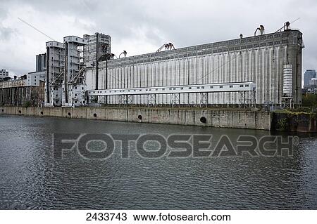 Stock Image - Bickerdike Pier in Old Montreal; Montreal, Quebec, Canada. Fotosearch