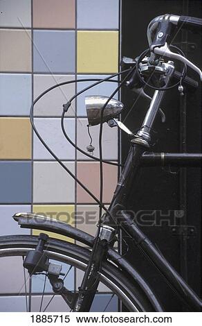 Bicycle And Tiled Wall In Amsterdam View Large Photo Image Stock Photography - Bicycle And Tiled Wall In Amsterdam. Fotosearch