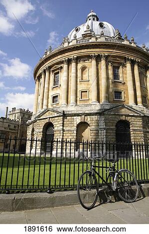 Bicycle Leaning At Fence, Radcliffe Camera In Background View Large Photo Image Stock Photograph - Bicycle Leaning At Fence, Radcliffe Camera In Background. Fotosearch