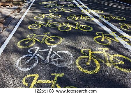 Stock Photo - Bicycle stamps on the road up to Cragg Vale; Yorkshire, England. Fotosearch