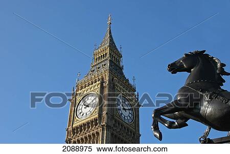 Big Ben And Boadicea Statue; Westminster London View Large Photo Image Stock Photography - Big Ben And Boadicea Statue; Westminster London. Fotosearch