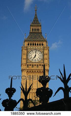Stock Image - Big Ben And Iron Fence, Close Up. Fotosearch
