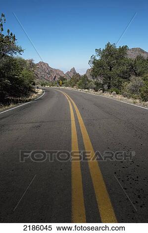 Stock Photography - Big Bend National Park Road, Texas, Usa. Fotosearch