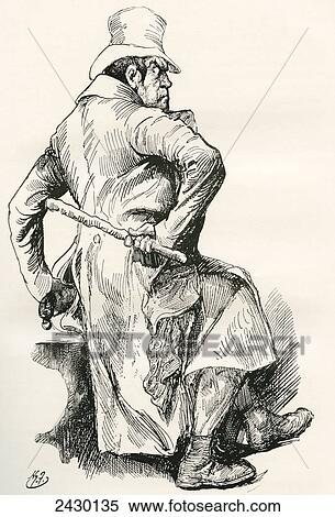Stock Photography - Bill Sikes. Illustration by Harry Furniss for the Charles Dickens novel Oliver Twist, from The Testimonial Edition, published 1910.. Fotosearch