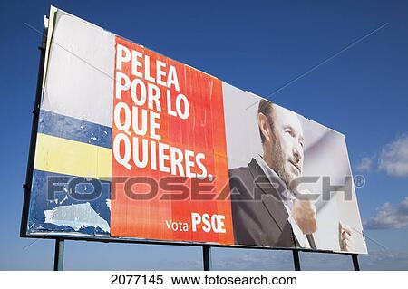 Billboard For A Political Party; San Fernando Andalusia Spain View Large Photo Image Stock Photography - Billboard For A Political Party; San Fernando Andalusia Spain. Fotosearch