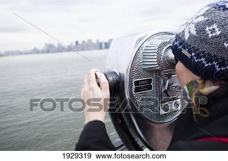 Binoculars for visitors to liberty Island, New York City, New York, United States. View Large Photo Image Stock Photo - Binoculars for visitors to liberty Island, New York City, New York, United States.. Fotosearch