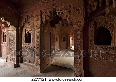 Stock Image - Birbals Palace; Fatehpur Sikri, Agra, India. Fotosearch