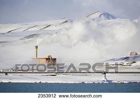 Stock Image - Bjarnarflag Geothermal Power Plant; Bjarnarflag, Myvatn, Iceland. Fotosearch