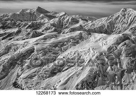 Black and white aerial view of the mountains and icefields in Kluane National Park; Yukon, Canada View Large Photo Image Stock Image - Black and white aerial view of the mountains and icefields in Kluane National Park; Yukon, Canada. Fotosearch