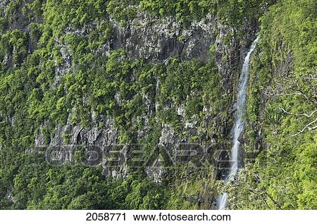 Stock Image - Black River Falls, Black River Gorges National Park, Mauritius. Fotosearch