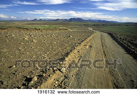 Stock Image - Bleak Landscape Of North Iceland. Fotosearch