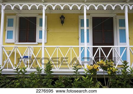 Blue and yellow house; Nevis Island, West Indies View Large Photo Image Stock Photography - Blue and yellow house; Nevis Island, West Indies. Fotosearch