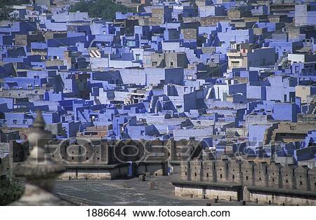 Picture - Blue Buildings In Jodhpur. Fotosearch