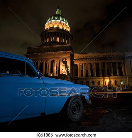 Blue Car Parked By The Capitolio View Large Photo Image Stock Photography - Blue Car Parked By The Capitolio. Fotosearch