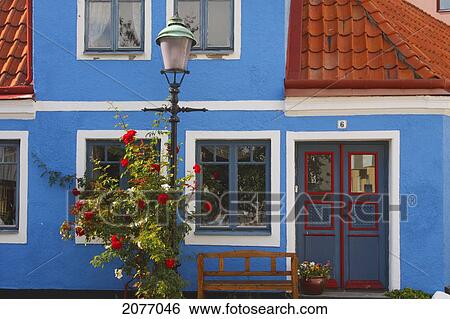 Blue House In The Old Town; Ystad Skane Sweden View Large Photo Image Stock Photograph - Blue House In The Old Town; Ystad Skane Sweden. Fotosearch