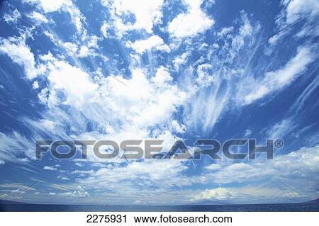 Blue sky and cloud off the coastline of an hawaiian island; Hawaii, United States of America View Large Photo Image Stock Image - Blue sky and cloud off the coastline of an hawaiian island; Hawaii, United States of America. Fotosearch