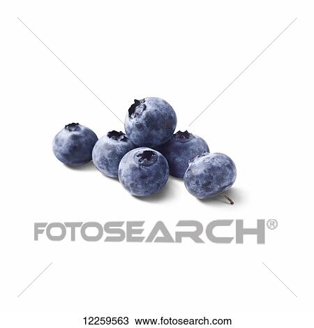 Stock Image - Blueberries on a white background. Fotosearch