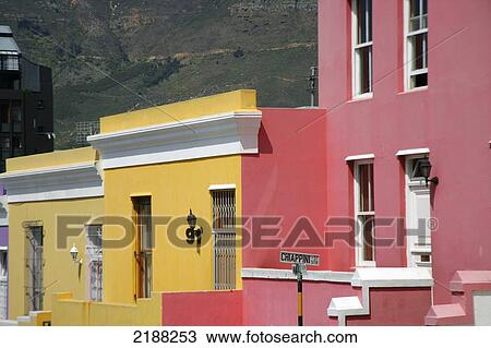 Stock Image - Bo-Kaap Malay Muslim District Cape Town South Africa. Fotosearch