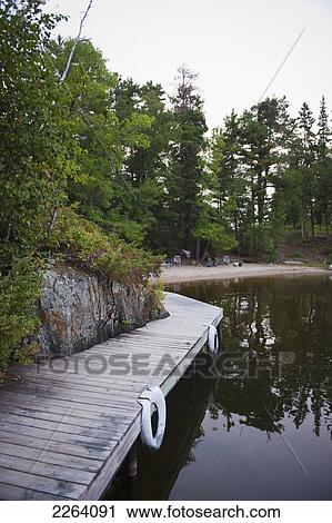 Boardwalk Along A Lake Shoreline; Kenora Ontario Canada View Large Photo Image Stock Image - Boardwalk Along A Lake Shoreline; Kenora Ontario Canada. Fotosearch