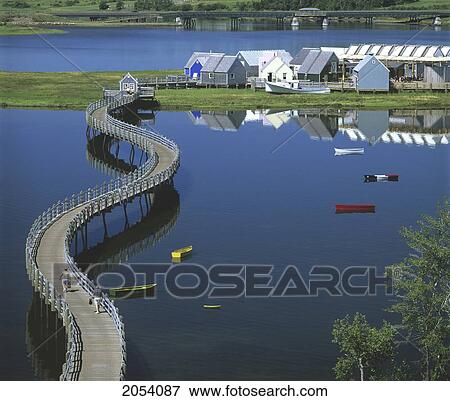 Boardwalk Over Bouctouche River, Pays De La Sagouine Village, Bouctouche, New Brunswick View Large Photo Image Stock Photo - Boardwalk Over Bouctouche River, Pays De La Sagouine Village, Bouctouche, New Brunswick. Fotosearch