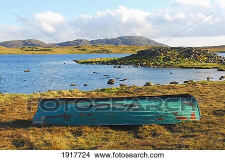 Boat And Loch, Isle Of Lewis View Large Photo Image Picture - Boat And Loch, Isle Of Lewis. Fotosearch