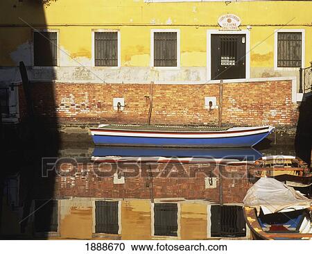 Stock Image - Boat In Canal. Fotosearch