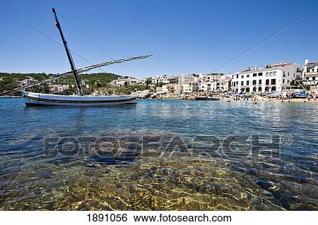 Boat In Sea Near Calella Fishing Village View Large Photo Image Stock Photograph - Boat In Sea Near Calella Fishing Village. Fotosearch
