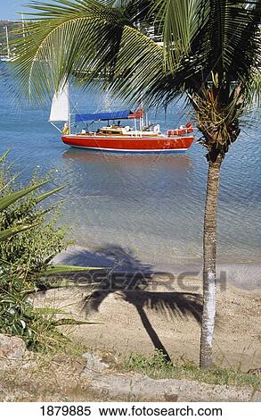 Stock Photography - Boat Off Of Beach. Fotosearch