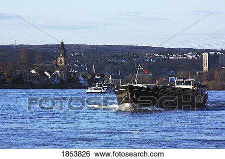 Boat On The Rhine, Koblenz, Rheinland-Pfalz, Germany View Large Photo Image Stock Photograph - Boat On The Rhine, Koblenz, Rheinland-Pfalz, Germany. Fotosearch