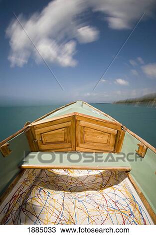 Stock Image - Boat Speeding On Water, Blurred Motion, Close Up. Fotosearch