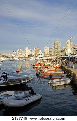 Stock Photo - Boats And Ships In The Port Of Punta Del Este, Uruguay, South America. Fotosearch