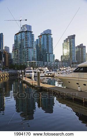 Boats In Coal Harbor Marina, Vancouver, British Columbia, Canada View Large Photo Image Stock Image - Boats In Coal Harbor Marina, Vancouver, British Columbia, Canada. Fotosearch