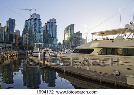 Boats In Coal Harbor Marina, Vancouver, British Columbia, Canada View Large Photo Image Stock Image - Boats In Coal Harbor Marina, Vancouver, British Columbia, Canada. Fotosearch