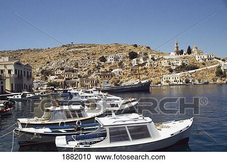 Stock Image - Boats In Harbor. Fotosearch