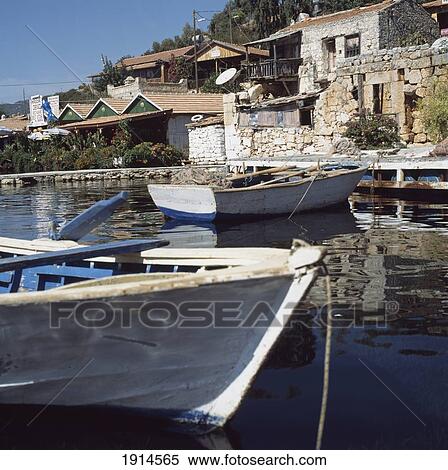 Stock Photography - Boats In Kalekoy Harbor. Fotosearch