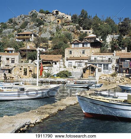Boats In Kalekoy Harbor, Tourquoise Coast, Turkey View Large Photo Image Stock Image - Boats In Kalekoy Harbor, Tourquoise Coast, Turkey. Fotosearch
