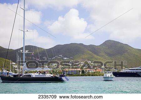 Stock Photo - Boats In Simpson Bay Lagoon; Simpson Bay, St. Martin, French West Indies. Fotosearch