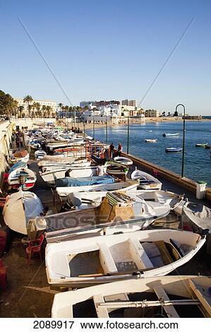 Boats In The Harbour; Cadiz, Andalusia, Spain View Large Photo Image Stock Photo - Boats In The Harbour; Cadiz, Andalusia, Spain. Fotosearch