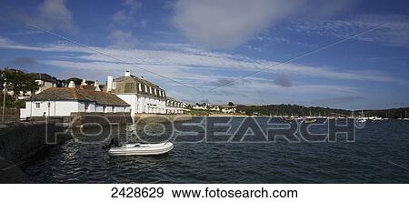 Stock Photo - Boats in the harbour; St. Mawes, Cornwall, England. Fotosearch