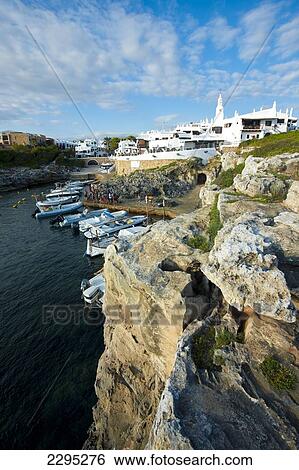 Boats In The Village Of Binibequer, Menorca, Balearic Islands, Spain View Large Photo Image Stock Photograph - Boats In The Village Of Binibequer, Menorca, Balearic Islands, Spain. Fotosearch