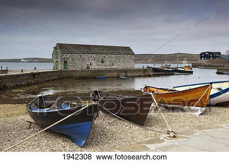 Boats Lined Up On The Shore Along The Coast; Lerwick Shetland Scotland View Large Photo Image Stock Photo - Boats Lined Up On The Shore Along The Coast; Lerwick Shetland Scotland. Fotosearch