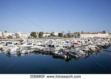 Boats Moored In The Harbour; Faro Algarve Portugal View Large Photo Image Stock Photo - Boats Moored In The Harbour; Faro Algarve Portugal. Fotosearch