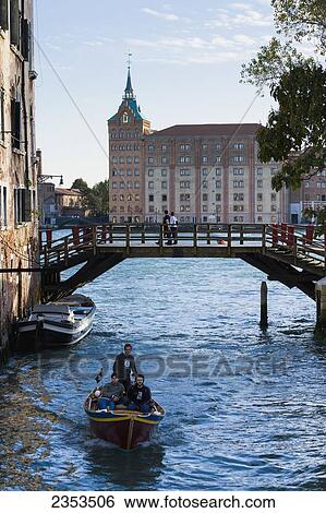 Boats On A Canal; Venice, Italy View Large Photo Image Stock Photograph - Boats On A Canal; Venice, Italy. Fotosearch