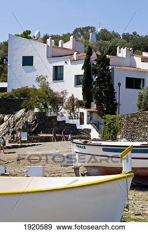 Stock Photo - Boats On Port Lligat Beach. Fotosearch