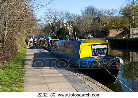 Boats on Regents Canal around Victoria Park, East London, UK View Large Photo Image Stock Image - Boats on Regents Canal around Victoria Park, East London, UK. Fotosearch
