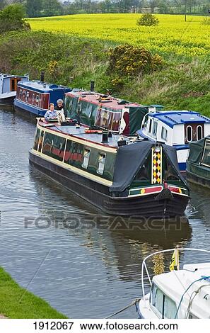 Stock Photo - Boats On Shropshire Union Canal, England, Uk. Fotosearch