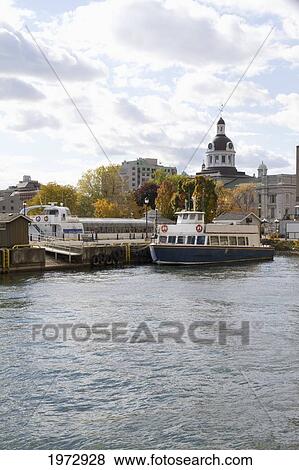 Stock Photo - Boats On The Cataraqui River, Kingston, Ontario, Canada. Fotosearch