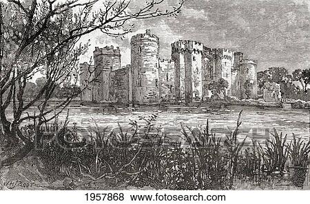 Bodiam Castle, Near Robertsbridge, East Sussex, England In The Late 19Th Century. From Our Own Country Published 1898 View Large Photo Image Stock Photo - Bodiam Castle, Near Robertsbridge, East Sussex, England In The Late 19Th Century. From Our Own Country Published 1898. Fotosearch