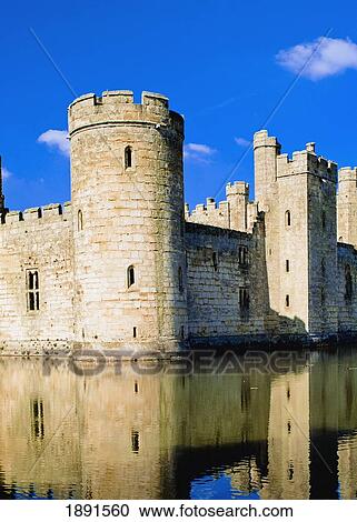 Stock Image - Bodiam Castle With Mote. Fotosearch