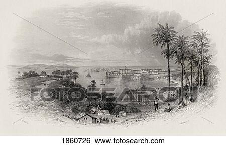 Stock Photograph - Bombay India Engraved By Willmore After T Allom.. Fotosearch